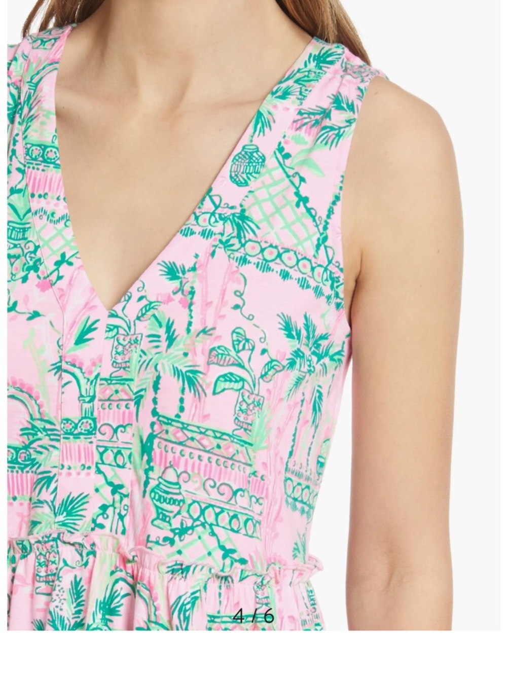 Lilly Pulitzer Lorina Print V-Neck Sleeveless Tiered Cotton Dress - Picture 3 of 7